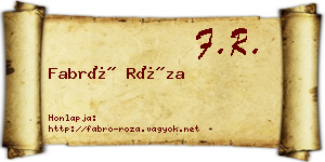 Fabró Róza névjegykártya